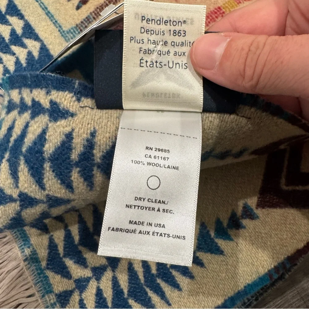 Pendleton Harding Star Fringed Royal Jacquard Throw Blanket